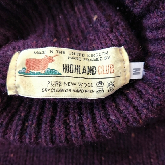 HIGHLAND CLUB Burgundy Wool Silk Turtleneck Sweater Vintage Retro Style m - Picture 4 of 13